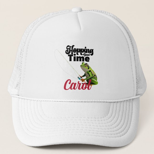 Hopping Good Time Customizable Trucker Hat (Front)