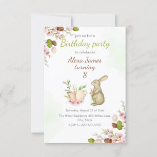 Hopping into Fun Easter Bunny Birthday Invitation