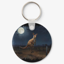 Hopping Kangaroo & Full Moon