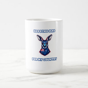 Hopping Mad Patriot Kangaroo Aussie Spirit Coffee Mug