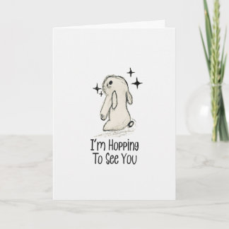 Hopping To See You Soon Bunny Kids Card