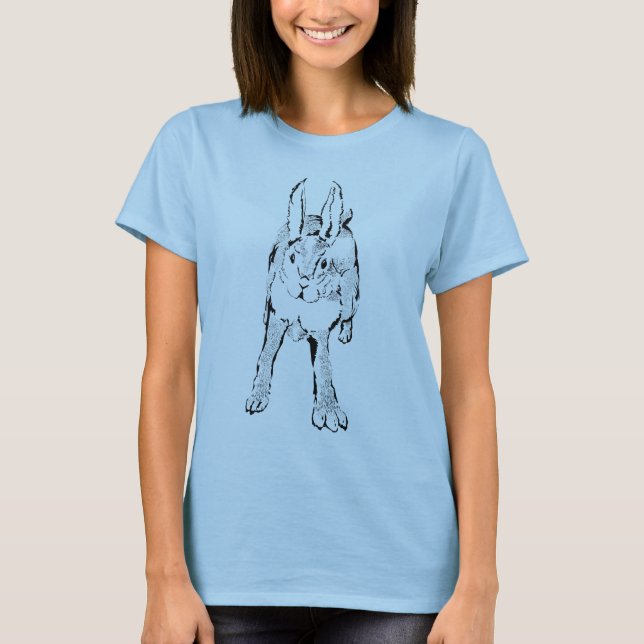 Hopping Wild Rabbit T-Shirt (Front)