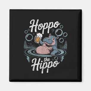 Hoppo The Hippo Beer Bubbles Hippo Fun  Magnet