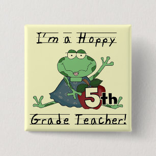 Hoppy 5th Grade Teacher Tshirts and Gifts 2 Inch Square Button