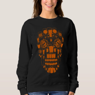 Hoppy Beer Sugar Skull Homebrew Craft Skeleton Dri Sweatshirt