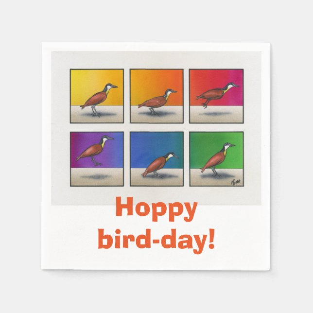 Hoppy bird-day! napkin (Front)