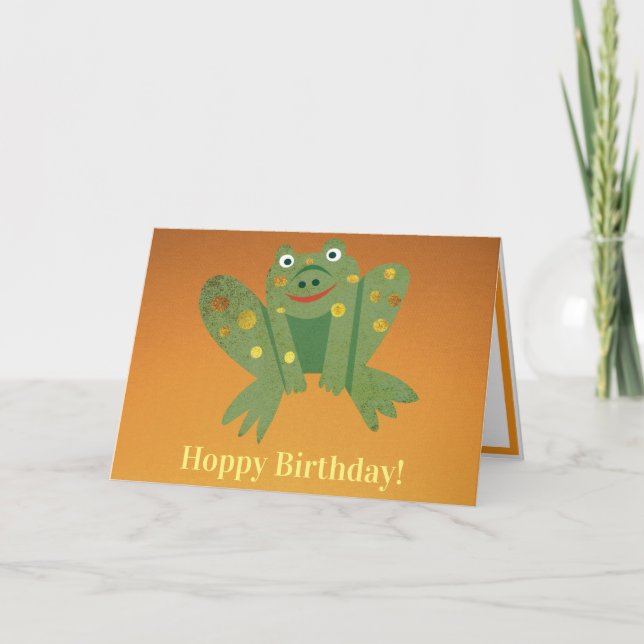 Hoppy Birthday Frog Card (Front)