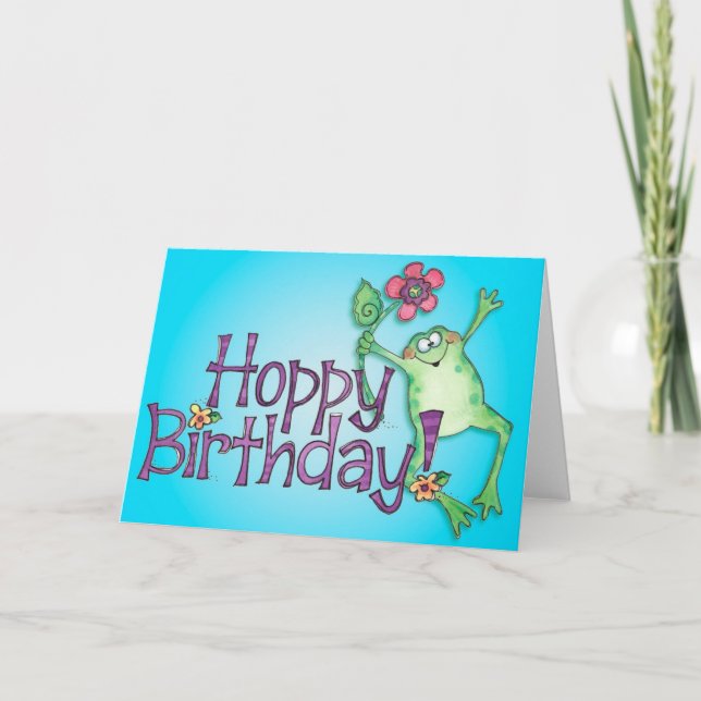 Hoppy Birthday Frog Card (Front)