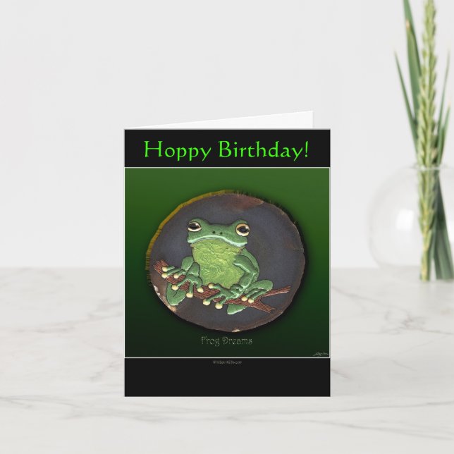 HOPPY BIRTHDAY Frog Note Card (Front)