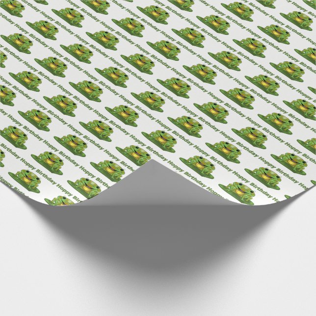 Hoppy Birthday Frog Wrapping Paper (Corner)