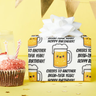 Hoppy Birthday, Funny Beer  Wrapping Paper