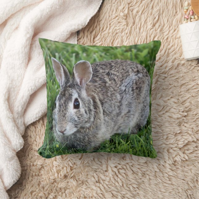 Hoppy Bunny Throw Pillow (Blanket)