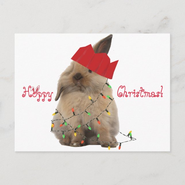 Hoppy Christmas Bunny Postcard (Front)