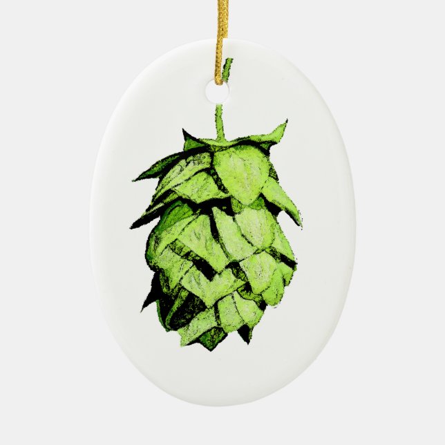 Hoppy Christmas to You! Hop Ceramic Ornament (Front)