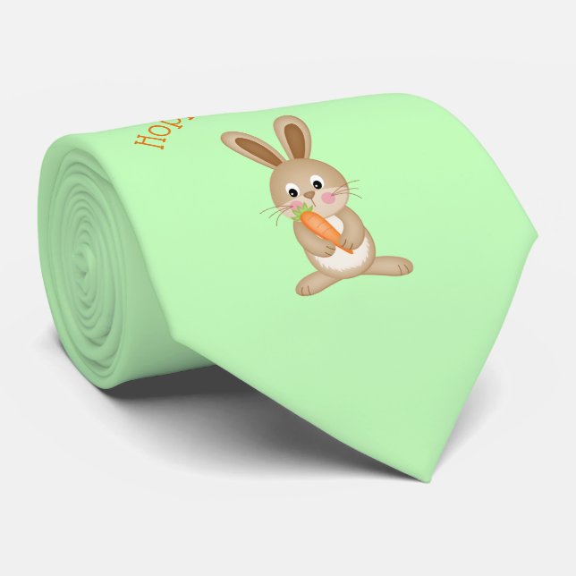 Hoppy Easter Adorable Bunny with Carrot Tie (Rolled)