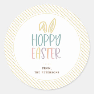 Hoppy Easter Bunny Ears Classic Round Sticker