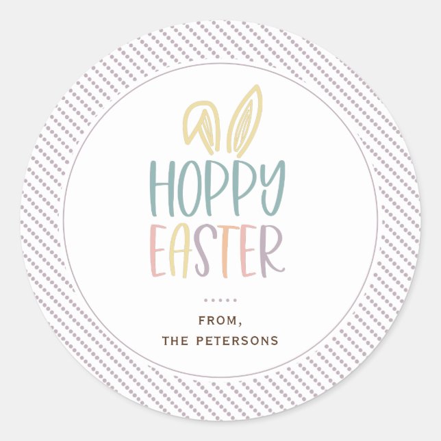 Hoppy Easter Bunny Ears Classic Round Sticker (Front)