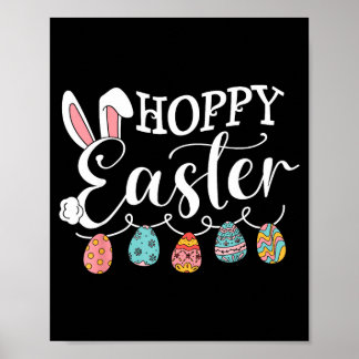 Hoppy easter bunny eggs funny poster