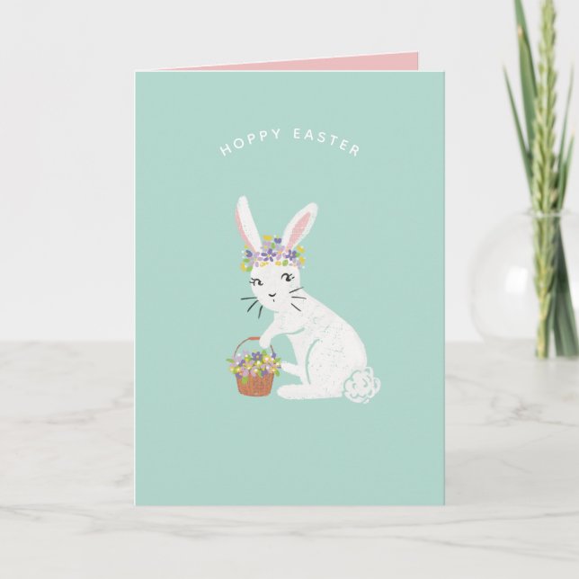 Hoppy Easter Bunny Holiday Card (Front)