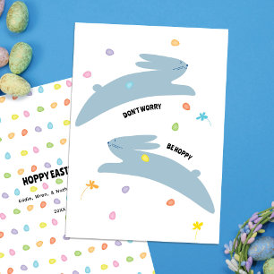 Hoppy Easter Bunny Modern Minimal Easter Holiday Card