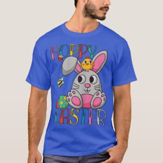 Hoppy Easter Bunny  Women Girls Bee Rabbit  T-Shirt