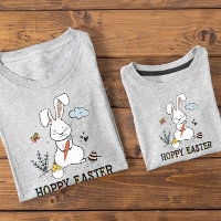 Hoppy Easter Cute Doodle Easter Bunny T-Shirt