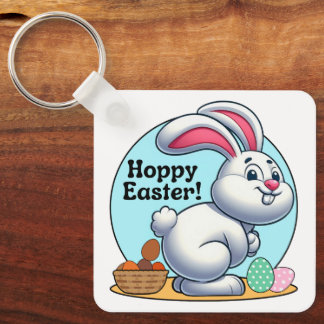Hoppy Easter! Easter Bunny Pooping Chocolate Eggs Keychain