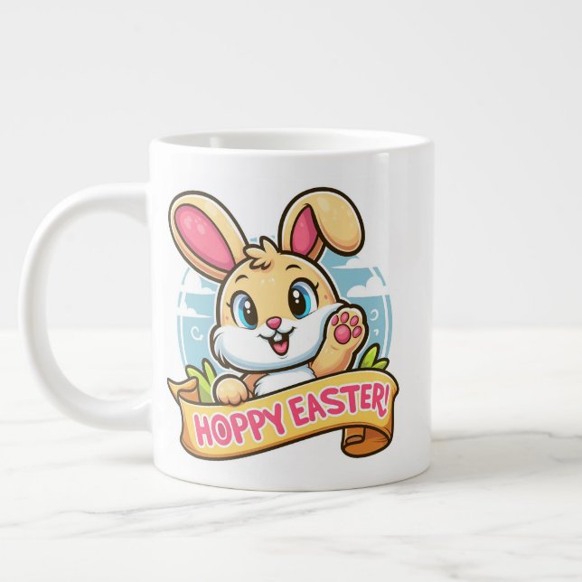Hoppy Easter Large Coffee Mug (Left)