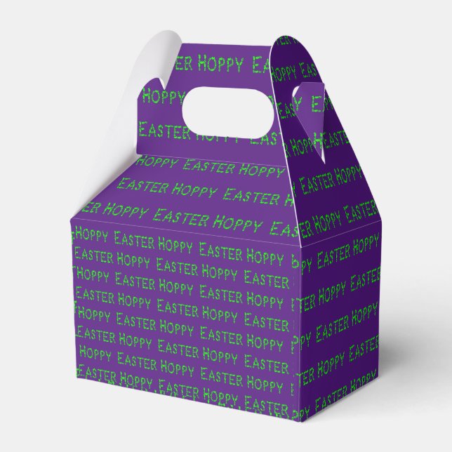 Hoppy Easter Neon Green Favor Box (Front Side)