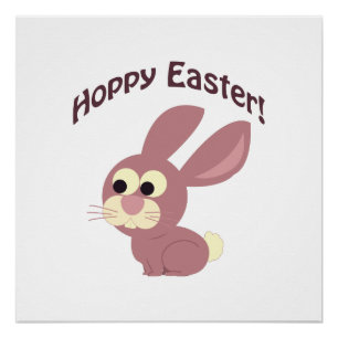 Hoppy Easter Pink Bunny Poster