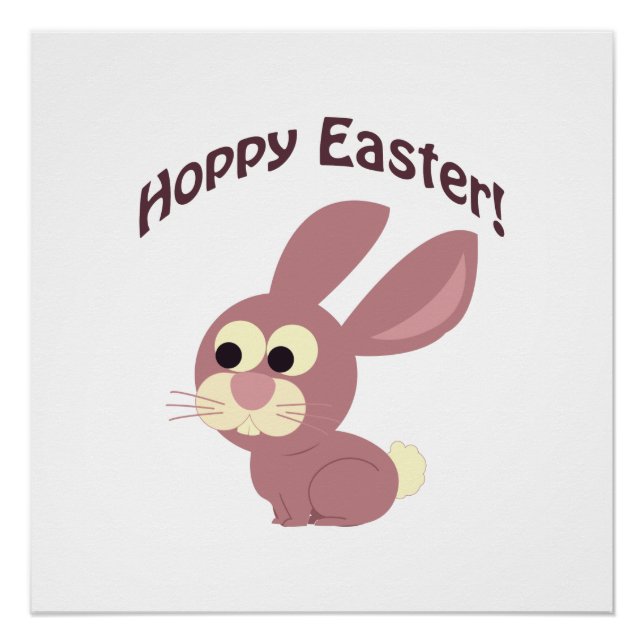 Hoppy Easter Pink Bunny Poster (Front)