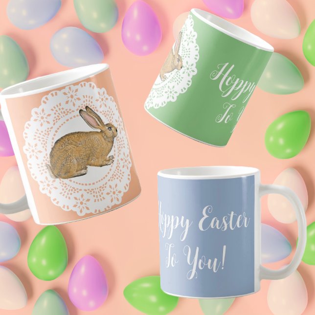 Hoppy Easter Rabbit Doily Mug (Creator Uploaded)