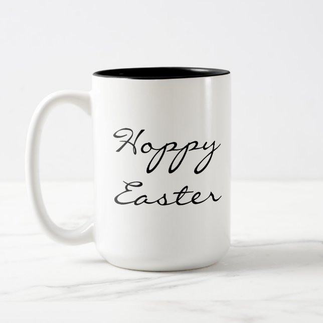 Hoppy Easter  Two-Tone Coffee Mug (Left)