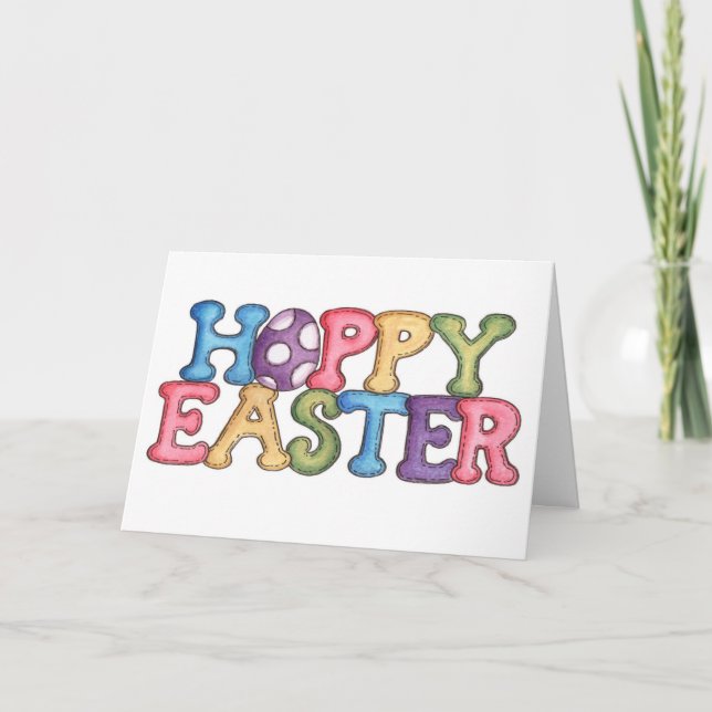 "HOPPY" EASTER WISHES FILLED WITH LOVE HOLIDAY CARD (Front)