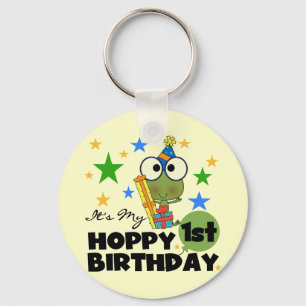 Hoppy Frog 1st Birthday T shirts and Gifts Keychain