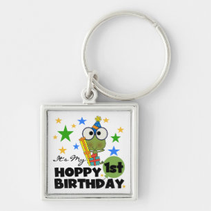 Hoppy Frog 1st Birthday T shirts and Gifts Keychain