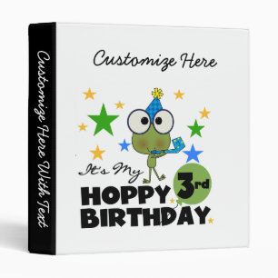 Hoppy Frog 3rd Birthday Tshirts and Gifts Binder