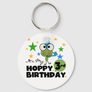 Hoppy Frog 3rd Birthday Tshirts and Gifts Keychain