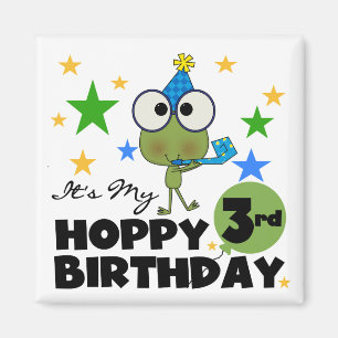 Hoppy Frog 3rd Birthday Tshirts and Gifts Magnet
