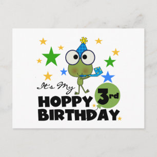 Hoppy Frog 3rd Birthday Tshirts and Gifts Postcard