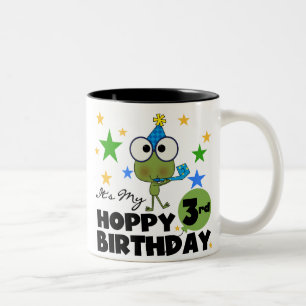 Hoppy Frog 3rd Birthday Tshirts and Gifts Two-Tone Coffee Mug