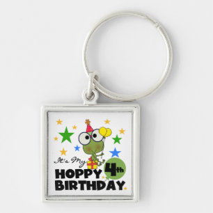 Hoppy Frog 4th Birthday T-shirts and Gifts Keychain