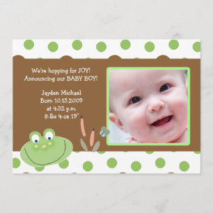 HOPPY FROG Baby Photo faire-part de naissance