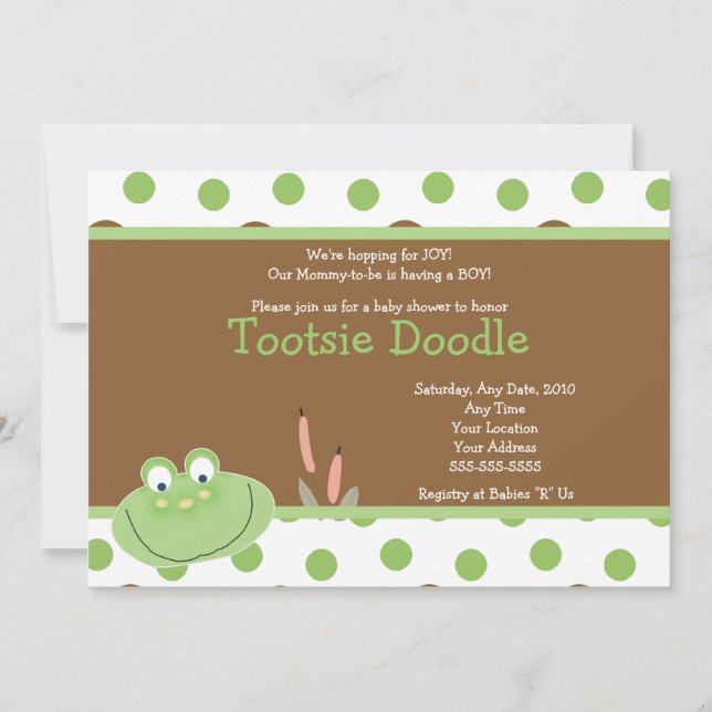 HOPPY FROG Froggy Baby shower Invitation (Devant)