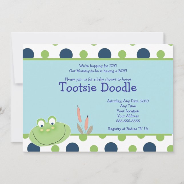 HOPPY FROG Froggy Baby shower Invitation (Devant)