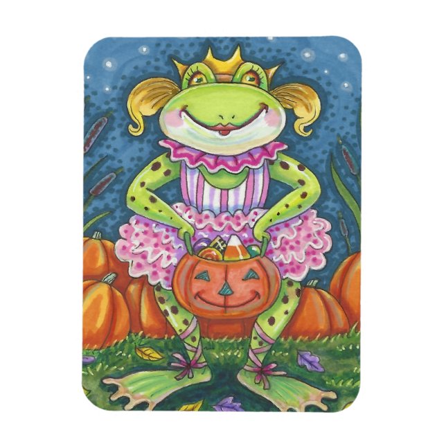 HOPPY HALLOWEEN BALLERINA, PRINCESS FROG MAGNET (Vertical)