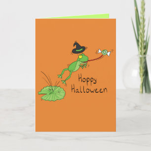 Hoppy Halloween - Funny Frog Greeting Card
