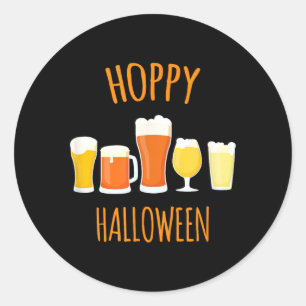 Hoppy Halloween - Funny Halloween Beer Drinking Classic Round Sticker