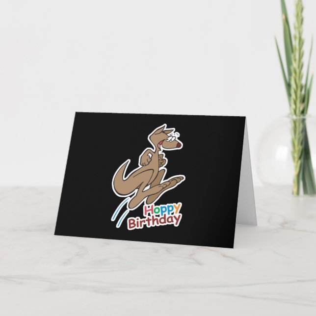 hoppy happy birthday kangaroo card (Front)