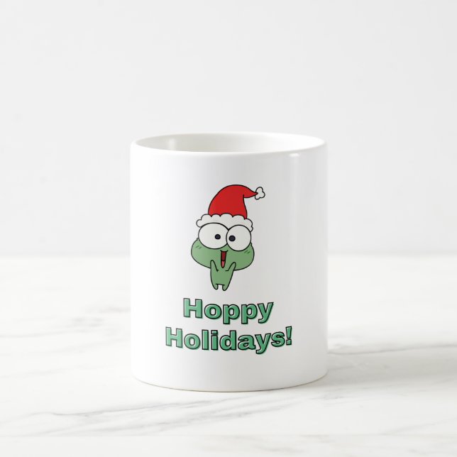Hoppy Holidays Christmas Frog Coffee Mug (Center)